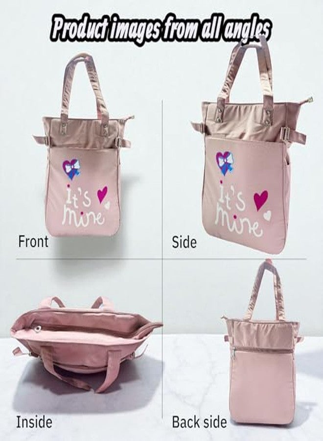 Yatee Large Pink Tote Bag for Women & Girls - Waterproof Shoulder Handbag, Travel Tote, College & Office Laptop Bag, Lightweight Shopping & Beach Bag - Image 3